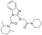 (9CI)-2,6-二甲基-1-[[2-[[2-氧代-2-(1-哌啶基)乙基]硫代]-1H-苯并咪唑-1-基]乙?；鵠-哌啶結(jié)構(gòu)式_606110-35-4結(jié)構(gòu)式