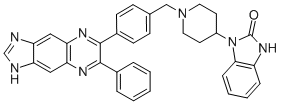 1-(1-(4-(6-苯基-1H-咪唑并[4,5-g]喹噁啉-7-基)芐基)哌啶-4-基)-1H-苯并[d]咪唑-2(3H)-酮結構式_612847-09-3結構式