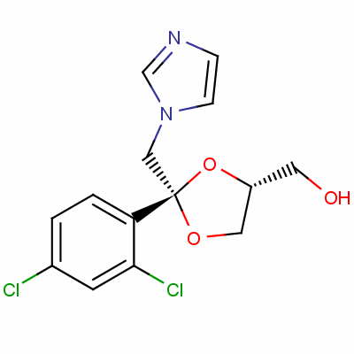 [(R)-2-(2,4-二氯-苯基)-2-咪唑-1-甲基-[1,3]二氧雜烷-4-基]-甲醇結(jié)構(gòu)式_61397-58-8結(jié)構(gòu)式