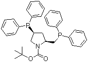 (2S,4S)-4-二苯基膦-2-(二苯基膦甲基)-N-叔丁氧羰基-吡咯烷結(jié)構(gòu)式_61478-28-2結(jié)構(gòu)式