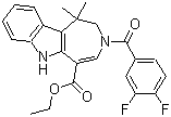 3-(3,4-二氟苯甲酰基)-1,2,3,6-四氫-1,1-二甲基-氮雜革[4,5-b]吲哚-5-羧酸乙酯結(jié)構(gòu)式_629662-23-3結(jié)構(gòu)式
