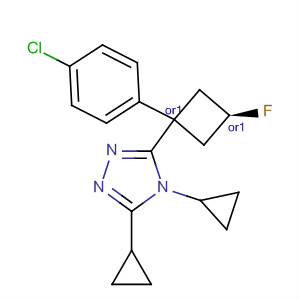3-[1-(4-氯苯基)-反式-3-氟環(huán)丁基]-4,5-二環(huán)丙基-r-4H-1,2,4-噻唑無(wú)水合物結(jié)構(gòu)式_633317-53-0結(jié)構(gòu)式