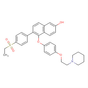 6-(4-乙烷磺?；?苯基)-5-[4-(2-哌啶-1-基-乙氧基)-苯氧基]-萘-2-醇結(jié)構(gòu)式_648904-79-4結(jié)構(gòu)式