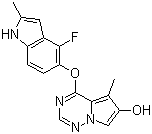 4-(4-氟-2-甲基-1H-吲哚-5-基氧基)-5-甲基吡咯并[1,2-f][1,2,4]噻嗪-6-醇結(jié)構(gòu)式_649735-41-1結(jié)構(gòu)式