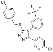 2-氯-5-(5-[(4-氯芐基)硫代]-4-[3-(三氟甲基)苯基]-4H-1,2,4-噻唑-3-基)吡啶結(jié)構(gòu)式_680216-98-2結(jié)構(gòu)式