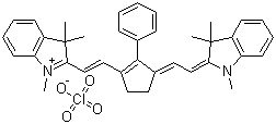 2-[2-[3-[(1,3-二氫-1,3,3-三甲基-2H-吲哚-2-基)亞乙基]-2-苯基-1-環(huán)戊烯-1-基]乙烯]-1,3,3-三甲基-3H-吲哚高氯酸鹽結構式_70446-30-9結構式