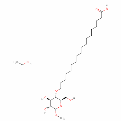 α-氫-ω-羥基-聚(氧-1,2-乙二基)、甲基-D-吡喃葡糖苷(4:1)、十八酸酯(2:3)的醚化物結(jié)構(gòu)式_72175-39-4結(jié)構(gòu)式