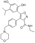 5-[2,4-二羥基-5-(1-甲基乙基)苯基]-n-乙基-4-[4-(4-嗎啉甲基)苯基]-3-異噁唑羧酰胺結(jié)構(gòu)式_747412-49-3結(jié)構(gòu)式