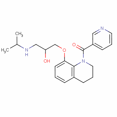 1,2,3,4-Tetrahydro-8-[2-hydroxy-3-(isopropylamino)propoxy]-1-(3-pyridylcarbonyl)quinoline Structure,76252-06-7Structure