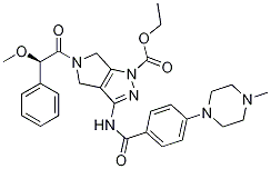 (R)-乙基 5-(2-甲氧基-2-苯基乙?；?-3-(4-(4-甲基哌嗪-1-基)苯酰胺)-5,6-二氫吡咯并[3,4-c]吡唑-1(4h)-羧酸結(jié)構(gòu)式_827318-78-5結(jié)構(gòu)式