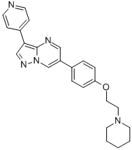 6-[4-(2-Piperidin-1-ylethoxy)phenyl]-3-pyridin-4-ylpyrazolo[1,5-a]pyrimidine Structure,866405-64-3Structure