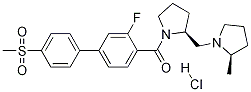 (3-氟-4-(甲基磺?；?-[1,1-聯(lián)苯]-4-基)((S)-2-(((R)-2-甲基吡咯烷-1-基)甲基)吡咯烷-1-基)甲酮鹽酸鹽結(jié)構(gòu)式_867255-05-8結(jié)構(gòu)式