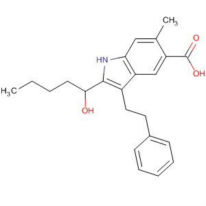 2-(1-羥基戊基)-6-甲基-3-(2-苯基乙基)-1H-吲哚-5-羧酸結(jié)構(gòu)式_873841-43-1結(jié)構(gòu)式
