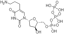 ((2R,3S,5R)-5-(5-(3-氨基丙基)-2,4-二氧代-3,4-二氫嘧啶-1(2H)-基)-3-羥基四氫呋喃-2-基)甲基三磷酸結(jié)構(gòu)式_90015-82-0結(jié)構(gòu)式