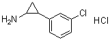 2-(3-氯苯基)環(huán)丙胺鹽酸鹽結(jié)構(gòu)式_90942-38-4結(jié)構(gòu)式