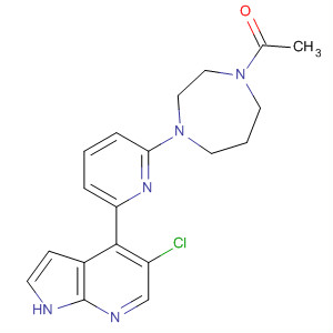 1-(4-(6-(5-氯-1H-吡咯并[2,3-b]吡啶-4-基)吡啶-2-基)-1,4-二氮雜環(huán)庚烷-1-基)乙酮結(jié)構(gòu)式_916172-76-4結(jié)構(gòu)式