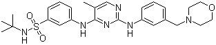 N-(1,1-二甲基乙基)-3-[[5-甲基-2-[[3-(4-嗎啉甲基)苯基]氨基]-4-嘧啶]氨基]苯磺酰胺結構式_936091-56-4結構式
