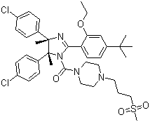 [(4R,5s)-4,5-雙(4-氯苯基)-2-[4-(1,1-二甲基乙基)-2-乙氧基苯基]-4,5-二氫-4,5-二甲基-1H-咪唑-1-基][4-[3-(甲基磺?；?丙基]-1-哌嗪]甲酮結(jié)構(gòu)式_939981-39-2結(jié)構(gòu)式