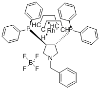 (3R,4R)-(+)-二(二苯基膦)-1-芐基吡咯烷(1,5-環(huán)辛二烯)四氟硼酸銠(I)結(jié)構(gòu)式_99143-48-3結(jié)構(gòu)式