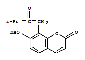 7-甲氧基-8-(3-甲基-2-氧代丁基)香豆素/異橙皮內(nèi)酯結(jié)構(gòu)式_1088-17-1結(jié)構(gòu)式