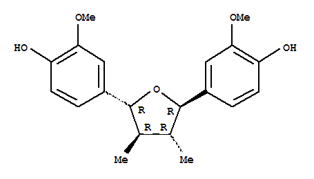 4,4’-[(2R,3R,4R,5R)-四氫-3,4-二甲基-2,5-呋喃基]雙[2-甲氧基苯酚]結(jié)構(gòu)式_112652-46-7結(jié)構(gòu)式