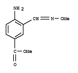 (9ci)-4-氨基-3-[(甲氧基亞氨基)甲基]-苯甲酸甲酯結(jié)構(gòu)式_201932-94-7結(jié)構(gòu)式