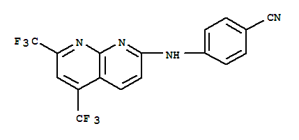 (9ci)-4-[[5,7-雙(三氟甲基)-1,8-萘啶-2-基]氨基]-苯甲腈結(jié)構(gòu)式_241488-40-4結(jié)構(gòu)式