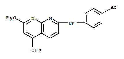 (9ci)-1-[4-[[5,7-雙(三氟甲基)-1,8-萘啶-2-基]氨基]苯基]-乙酮結(jié)構(gòu)式_241488-41-5結(jié)構(gòu)式