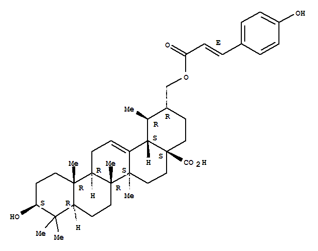 3BETA-羥基烏蘇-30-對(duì)羥基肉桂?；?12-烯-28-酸結(jié)構(gòu)式_260393-05-3結(jié)構(gòu)式