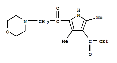 (9ci)-2,4-二甲基-5-(4-嗎啉乙酰基)-1H-吡咯-3-羧酸乙酯結(jié)構(gòu)式_301331-71-5結(jié)構(gòu)式