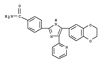 4-[4-(2,3-二氫-1,4-苯并二噁英-6-基)-5-(2-吡啶)-1H-咪唑-2-基]-苯甲酰胺結(jié)構(gòu)式_301836-43-1結(jié)構(gòu)式