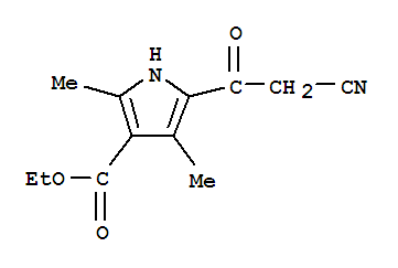 (9ci)-5-(氰基乙?；?-2,4-二甲基-1H-吡咯-3-羧酸乙酯結(jié)構(gòu)式_303126-23-0結(jié)構(gòu)式