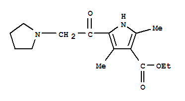 (9ci)-2,4-二甲基-5-(1-吡咯烷乙?；?-1H-吡咯-3-羧酸乙酯結(jié)構(gòu)式_304683-91-8結(jié)構(gòu)式