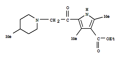 (9ci)-2,4-二甲基-5-[(4-甲基-1-哌啶基)乙酰基]-1H-吡咯-3-羧酸乙酯結(jié)構(gòu)式_307324-33-0結(jié)構(gòu)式