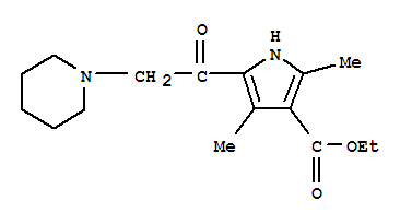 (9ci)-2,4-二甲基-5-(1-哌啶基乙?；?-1H-吡咯-3-羧酸乙酯結(jié)構(gòu)式_307341-05-5結(jié)構(gòu)式