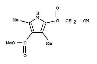(9ci)-5-(氰基乙?；?-2,4-二甲基-1H-吡咯-3-羧酸甲酯結(jié)構(gòu)式_307512-39-6結(jié)構(gòu)式