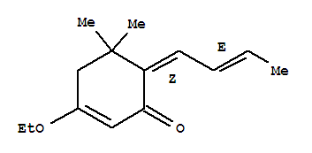 (6Z)-(9Ci)-6-(2E)-2-丁烯-3-乙氧基-5,5-二甲基-2-環(huán)己烯-1-酮結(jié)構(gòu)式_344424-56-2結(jié)構(gòu)式