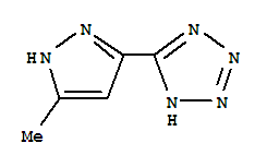 5-(5-甲基-1H-吡唑-3-基)-2H-四唑結(jié)構(gòu)式_36764-55-3結(jié)構(gòu)式