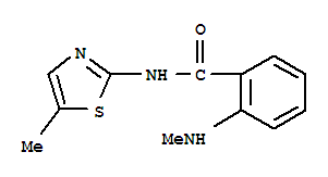 (9ci)-2-(甲基氨基)-n-(5-甲基-2-噻唑)-苯甲酰胺結(jié)構(gòu)式_712309-17-6結(jié)構(gòu)式
