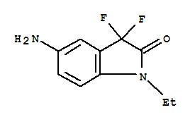 (9ci)-5-氨基-1-乙基-3,3-二氟-1,3-二氫-2H-吲哚-2-酮結構式_748808-09-5結構式