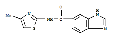 (9ci)-n-(4-甲基-2-噻唑)-1H-苯并咪唑-5-羧酰胺結構式_757197-85-6結構式