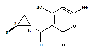 rel-(9ci)-3-[[(1r,2s)-2-氟環(huán)丙基]羰基]-4-羥基-6-甲基-2H-吡喃-2-酮結構式_823792-54-7結構式