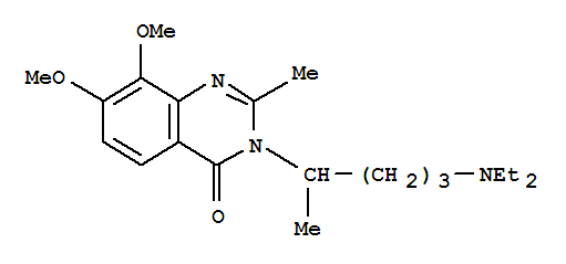3-[4-(二乙基氨基)-1-甲基丁基]-7,8-二甲氧基-2-甲基-4(3H)-喹唑啉酮結(jié)構(gòu)式_858419-99-5結(jié)構(gòu)式