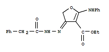 (9ci)-4,5-二氫-4-[(苯基乙?；?亞肼基]-2-(苯基氨基)-3-呋喃羧酸乙酯結(jié)構(gòu)式_907556-79-0結(jié)構(gòu)式