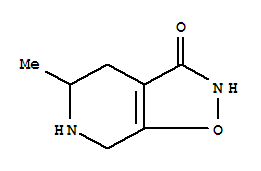 (9ci)-4,5,6,7-四氫-5-甲基-異噁唑并[5,4-c]吡啶-3(2H)-酮結(jié)構(gòu)式_91305-31-6結(jié)構(gòu)式