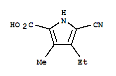 (9ci)-5-氰基-4-乙基-3-甲基-1H-吡咯-2-羧酸結構式_942-74-5結構式