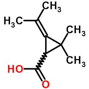 Cyclopropanecarboxylicacid, 2,2-dimethyl-3-(1-methylethylidene)-Structure,1126-29-0Structure Cyclopropanecarboxylicacid, 2,2-dimethyl-3-(1-methylethylidene)- Structure,1126-29-0Structure