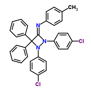 n-[1,2-雙(4-氯苯基)-4,4-二苯基-1,2-二氮雜啶-3-基]-4-甲基-苯胺結構式_13896-19-0結構式