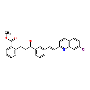 2-[3-(R)-[3-(2-(7-氯-2-喹啉)乙烯)苯基]-3-羥基丙基]苯甲酸甲酯結(jié)構(gòu)式_150026-72-5結(jié)構(gòu)式