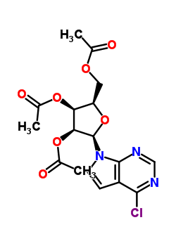 4-氯-7-(2,3,5-三-O-乙?；?beta-D-呋喃核糖基)-7H-吡咯并[2,3-d]嘧啶結(jié)構(gòu)式_16754-79-3結(jié)構(gòu)式